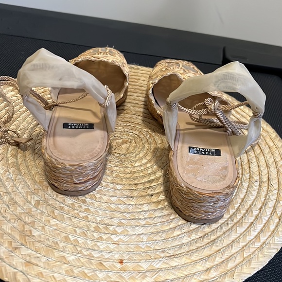 Stuart Weitzman Boho Tie Up Espadrilles Sandals Size 8.5 B - Picture 8 of 16